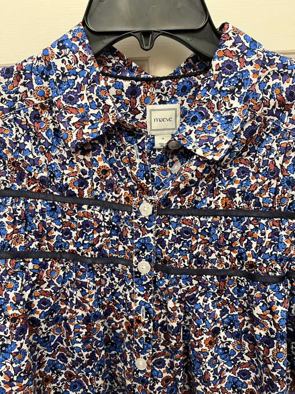 Leandra Shirred Yoke Blouse by Maeve - blue - Picture 6 of 11